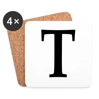 T - Untersetzer (4er-Set) - Weiß - Vorne