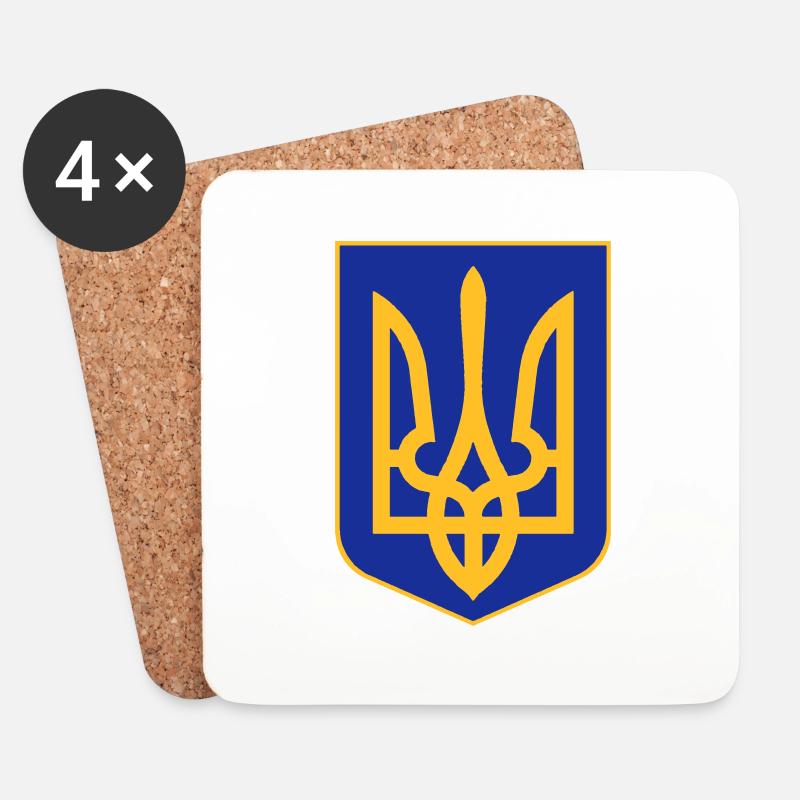 Ukraine - Untersetzer (4er-Set) - Weiß