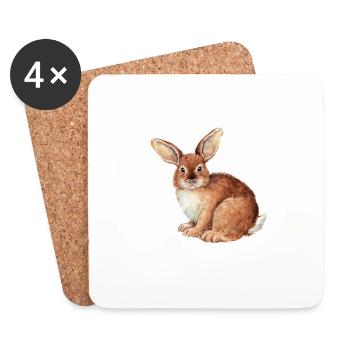RABBIT ROSA - Coasters (set of 4) - white - Front