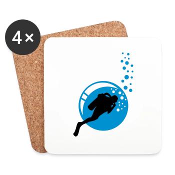 diving_sports_km2 - Coasters (set of 4) - white - Front