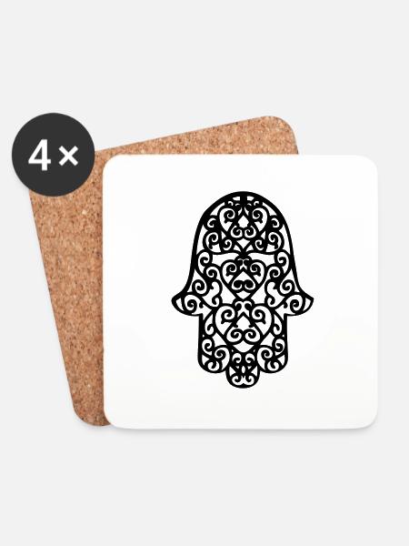 hand der fatima hamsa - Untersetzer (4er-Set) - Weiß