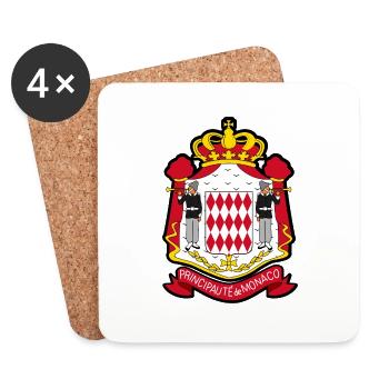 Monaco Monte Carlo Principauté Monégasques FR🇲🇨 - Dessous de verre (lot de 4) - blanc - Devant