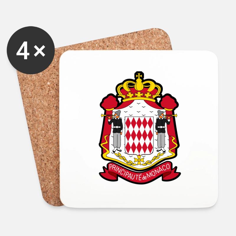 Monaco Monte Carlo Principauté Monégasques FR🇲🇨 - Untersetzer (4er-Set) - Weiß
