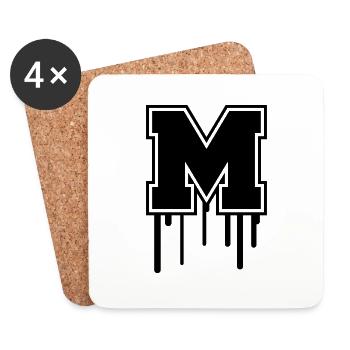 Letter M - Untersetzer (4er-Set) - Weiß - Vorne