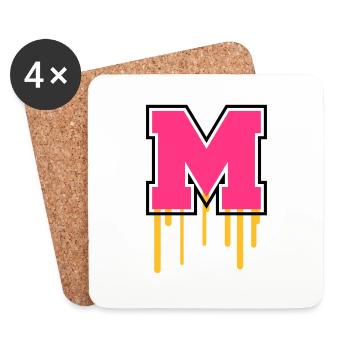 Letter M - Untersetzer (4er-Set) - Weiß - Vorne