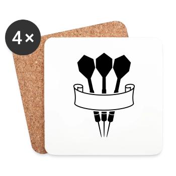 Darts Banner Logo - Dessous de verre (lot de 4) - blanc - Devant