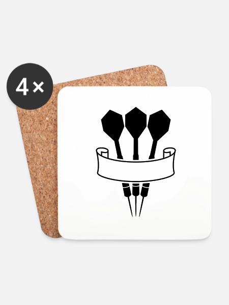 Dart Banner Logo - Untersetzer (4er-Set) - Weiß