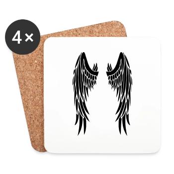 black wings - Coasters (set of 4) - white - Front