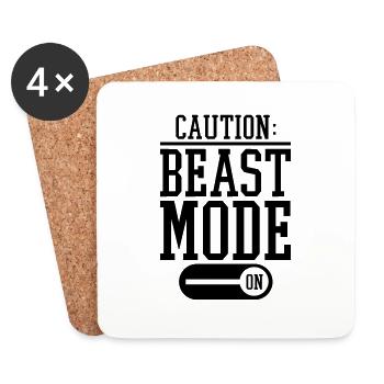 caution_beast_mode_on_f1 - Untersetzer (4er-Set) - Weiß - Vorne