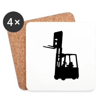 Fork-lift truck - Coasters (set of 4) - white - Front