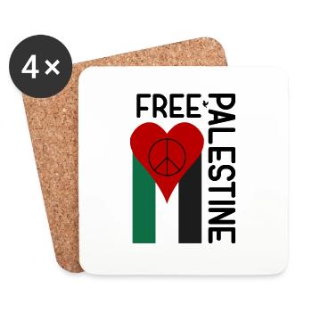 libre palestine et gaza maintenant cadeau - Dessous de verre (lot de 4) - blanc - Devant
