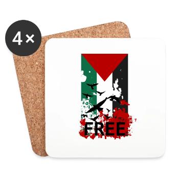 free gaza blood - Untersetzer (4er-Set) - Weiß - Vorne