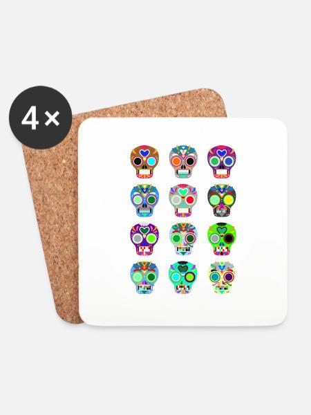 Skull skull - Coasters (set of 4) - white