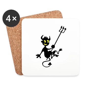 Diablotin - Dessous de verre (lot de 4) - blanc - Devant