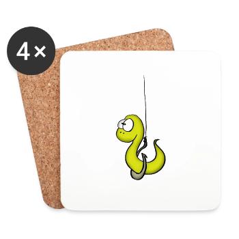 ver_jaune - Dessous de verre (lot de 4) - blanc - Devant