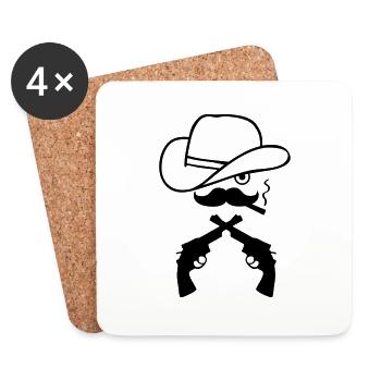 Cowboy - Untersetzer (4er-Set) - Weiß - Vorne