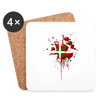 Drapeau Basque tâche 2 - Dessous de verre (lot de 4) - blanc - Devant