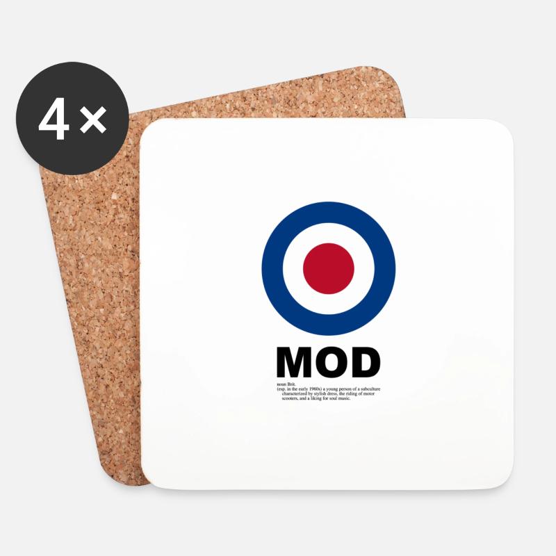 Mod Target - Coasters (set of 4) - white