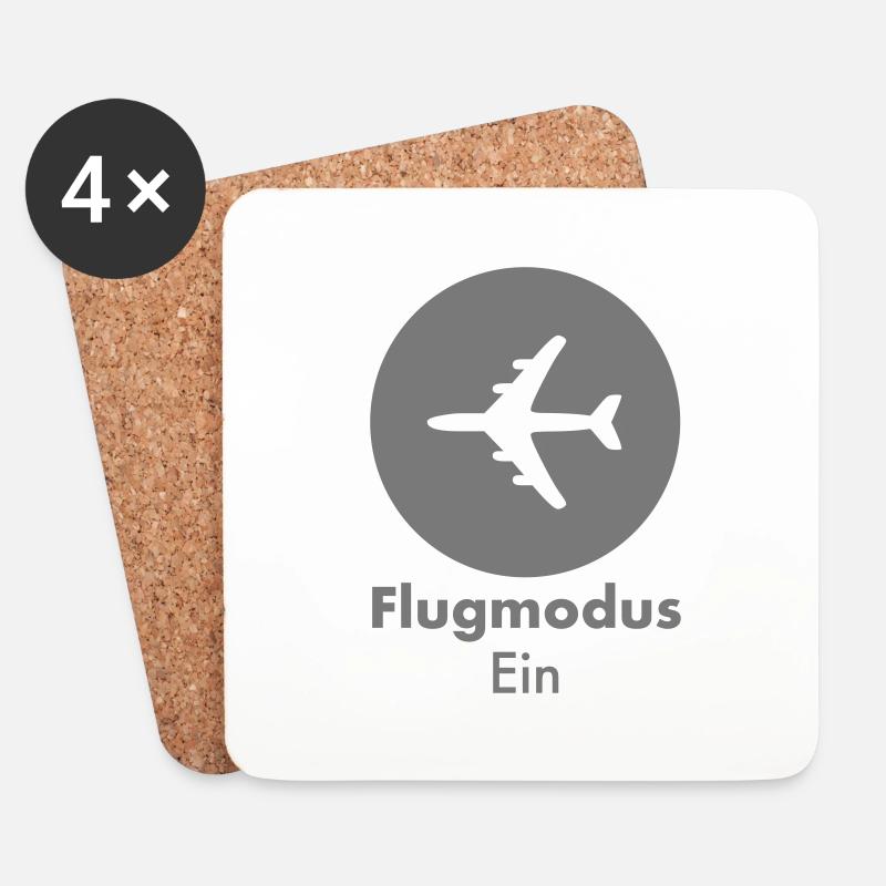 Flugmodus - Untersetzer (4er-Set) - Weiß