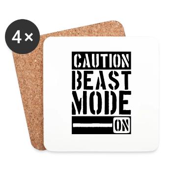 Caution Beast Mode On - Dessous de verre (lot de 4) - blanc - Devant