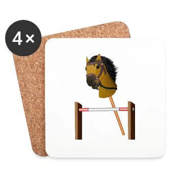Hobby Horsing Steckenpferd Hürdenlauf - Untersetzer (4er-Set) - Weiß - Vorne