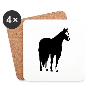 Quarterhorse Silhouette - Untersetzer (4er-Set) - Weiß - Vorne