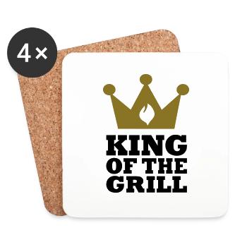 Grillen - Untersetzer (4er-Set) - Weiß - Vorne