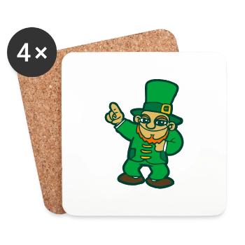 irland st patrick leprechaun irlandais BD fun - Dessous de verre (lot de 4) - blanc - Devant