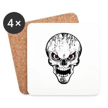 skull grunge style - Coasters (set of 4) - white - Front