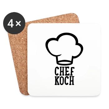 Chefkoch - Cheköchin - Untersetzer (4er-Set) - Weiß - Vorne