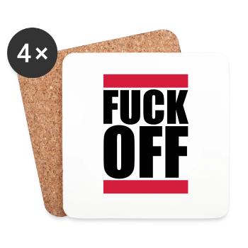 Fuck Off Logo - Untersetzer (4er-Set) - Weiß - Vorne