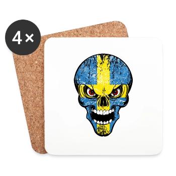 swedish crane - Coasters (set of 4) - white - Front
