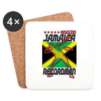 kingston jamaica recordman usain bolt - Dessous de verre (lot de 4) - blanc - Devant
