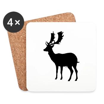 deer - antler - hunting - hunter - Coasters (set of 4) - white - Front