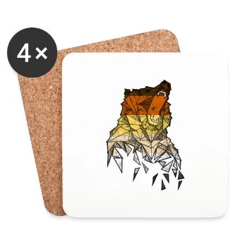 Geometric Bear LGBT Gay Pride CSD - Coasters (set of 4) - white - Front