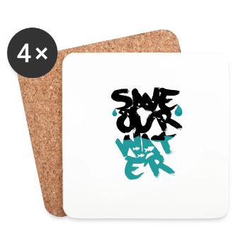 Save Our Water - Water - Coasters (set of 4) - white - Front