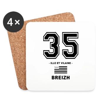 35 breizh bretagne - Dessous de verre (lot de 4) - blanc - Devant