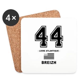 44 breizh bretagne - Dessous de verre (lot de 4) - blanc - Devant