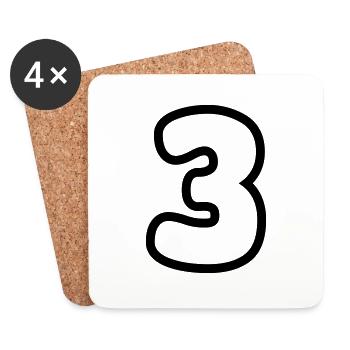 3 - Untersetzer (4er-Set) - Weiß - Vorne