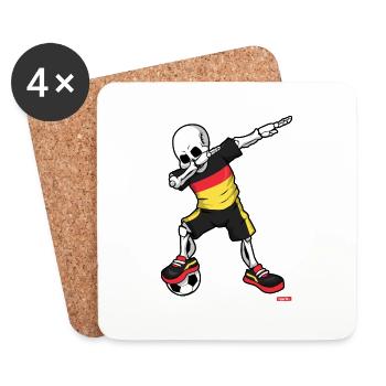 Soccer Dab Skelett Allemagne HARIZ Football Da - Dessous de verre (lot de 4) - blanc - Devant