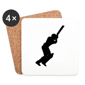 Cricket Player (Vector) - Untersetzer (4er-Set) - Weiß - Vorne