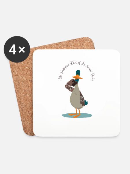 Duck from Saint James Park - Coasters (set of 4) - white