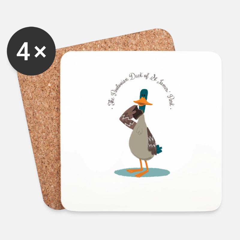 Ente aus dem Saint James Park - Untersetzer (4er-Set) - Weiß