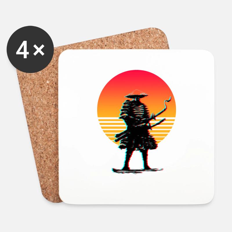 samurai orange - Untersetzer (4er-Set) - Weiß