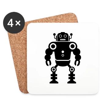 robots - Coasters (set of 4) - white - Front
