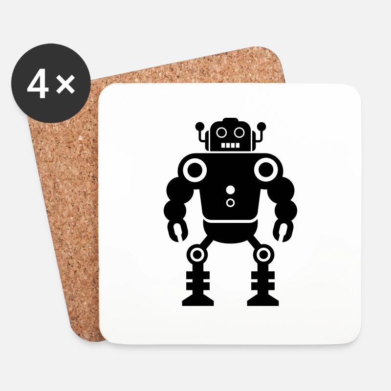 robots - Untersetzer (4er-Set) - Weiß