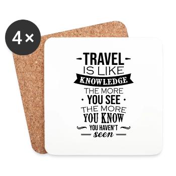 Voyager comme un savoir - Dessous de verre (lot de 4) - blanc - Devant