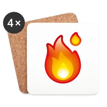 Smiley Fire - Coasters (set of 4) - white - Front