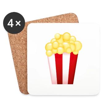 Smiley Popcorn - Untersetzer (4er-Set) - Weiß - Vorne