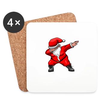 Père Noël - Dessous de verre (lot de 4) - blanc - Devant